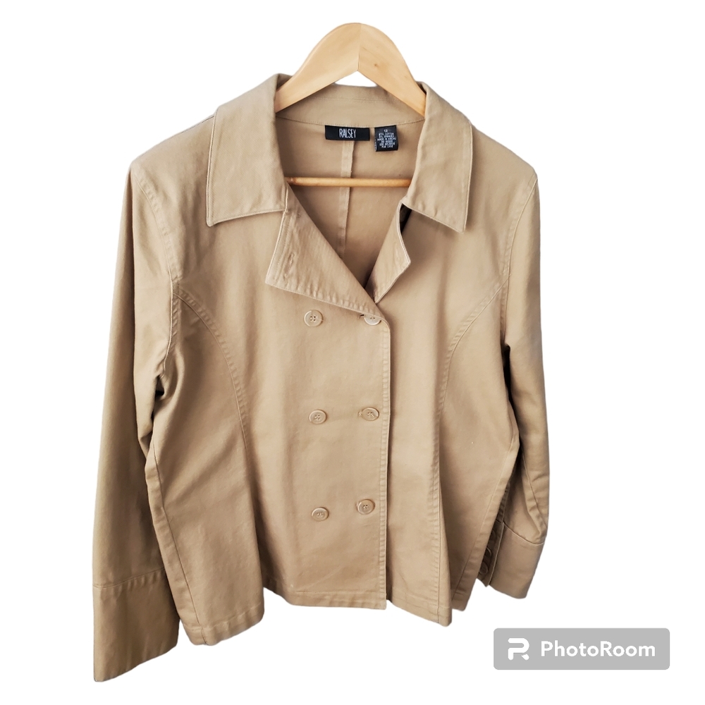 Ralsey double- breasted camel blazer